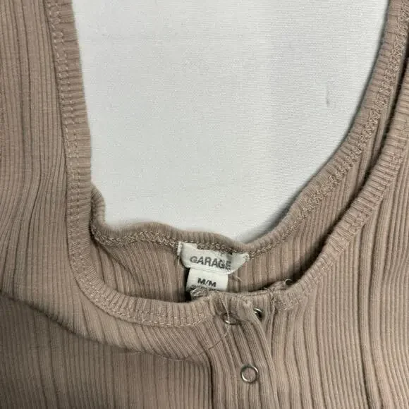 Garage Mini Cropped Size Medium Creamy Light Brown Tank - Picture 4 of 4